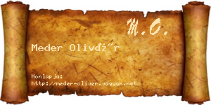 Meder Olivér névjegykártya